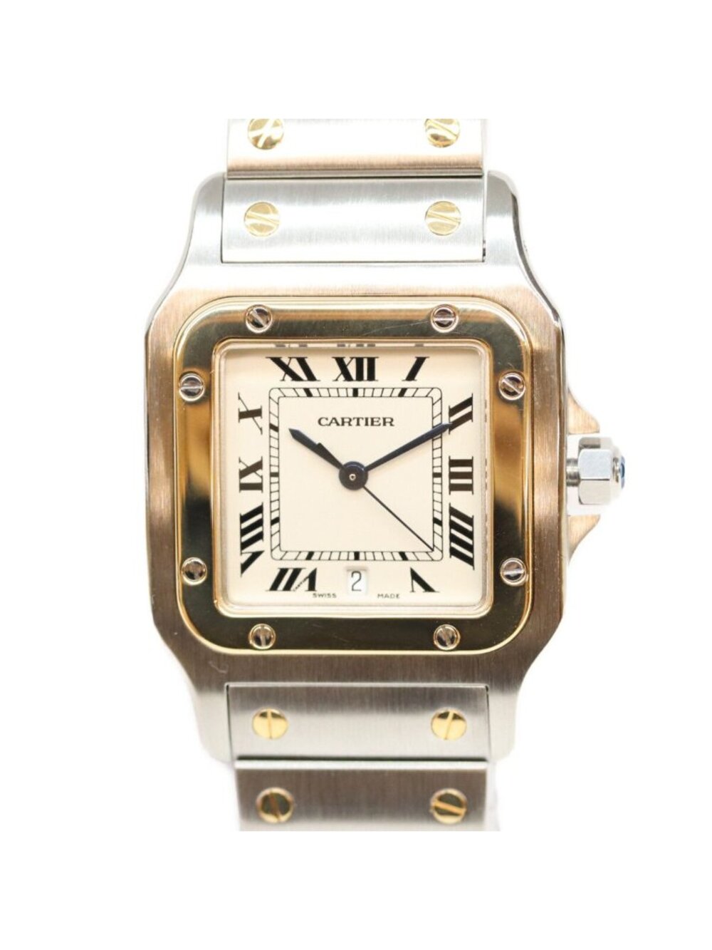 Cartier Santos Galbee LM Ivory Dial Date SS Watch